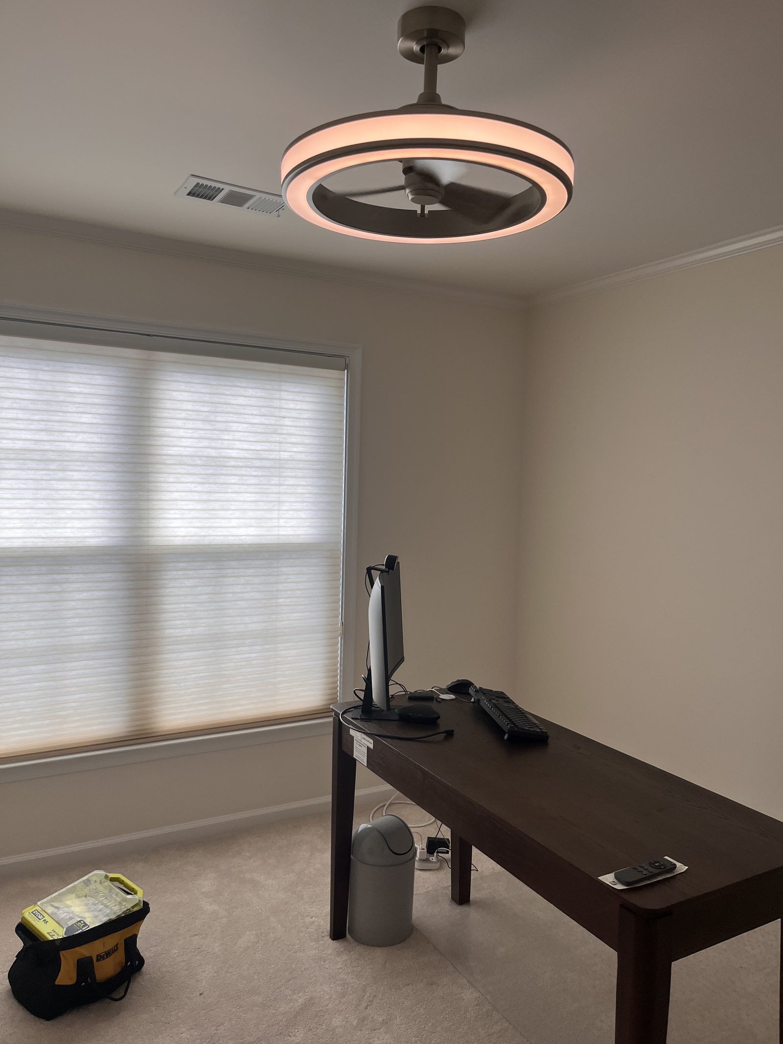 Newly installed ceiling fan